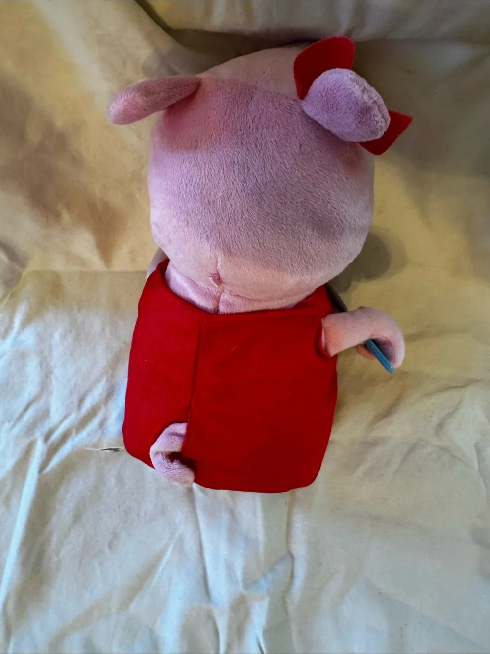 Hasbro Pink Pig Plush with Red Dress and Yellow Note Accent
